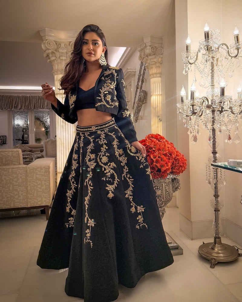 Black Seraph Lehenga Set