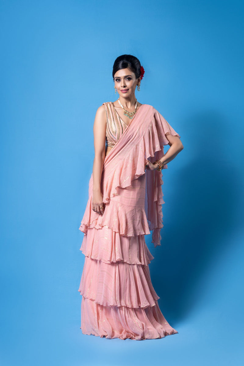 PALAK PRE-DRAPE SAREE