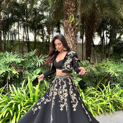 Black Seraph Lehenga Set