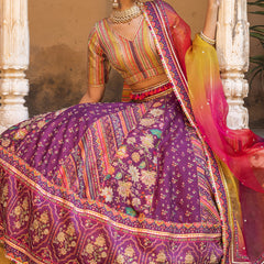 WINE MAHOGANY LEHENGA SET